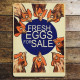 Chicken Fresh Eggs For Sale - Metal Door Wall Sign