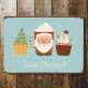 Christmas Drinks Illustrations - Metal Vintage Wall Sign