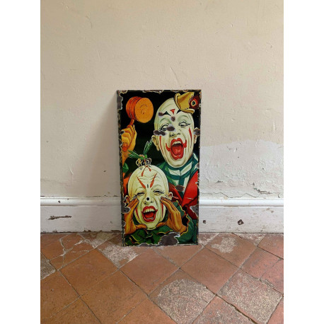 Circus 2 Clown Shouting   Metal Wall Sign