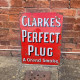 Clarkes Perfect Plug Smoke Vintage - Metal Old Advertising Wall Sign