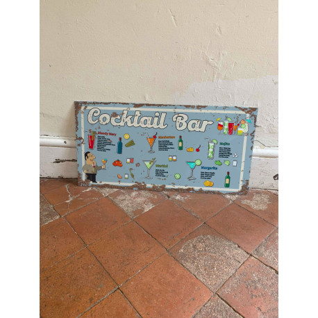 Cocktail Bar  - Metal Vintage Wall Sign