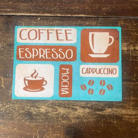 Coffee Espresso Cappuccino Mocha - Metal Humour Wall Sign