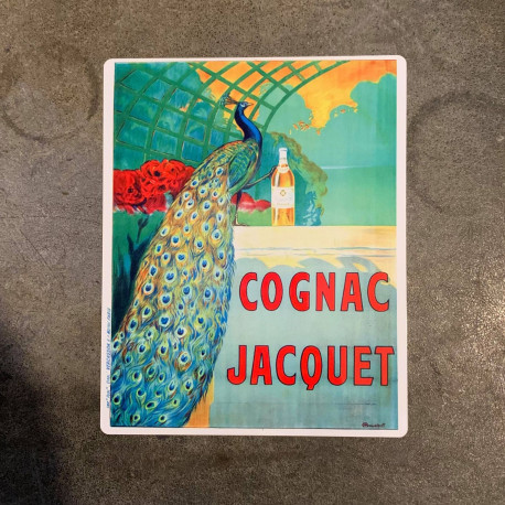 Cognac Jacquet Drink Peacock - Metal Advertising Wall Sign