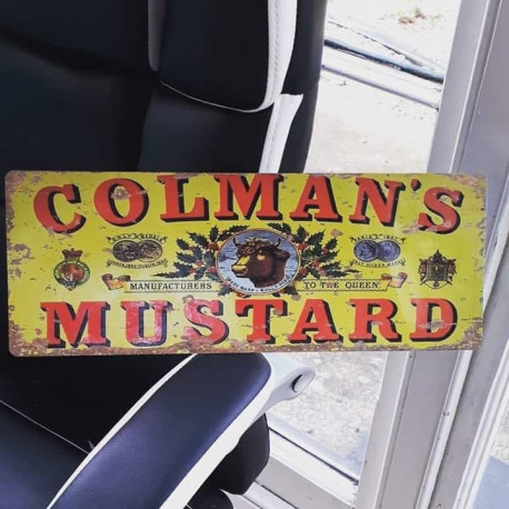 Colmans Mustard  Bull Yellow - Metal Art Wall Sign