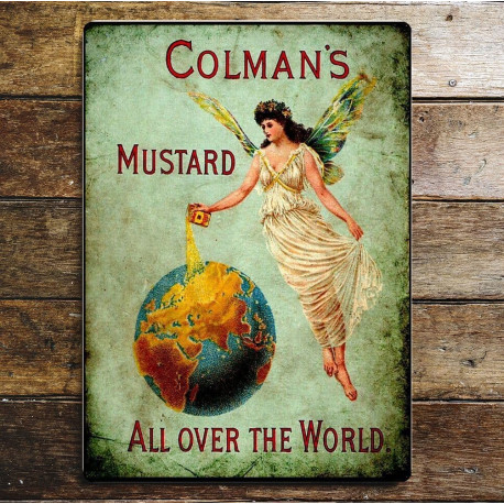 Colmans Mustard All Over The World - Metal Advertising Wall Sign