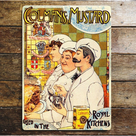 Colmans Mustard Chef - Metal Advertising Wall Sign