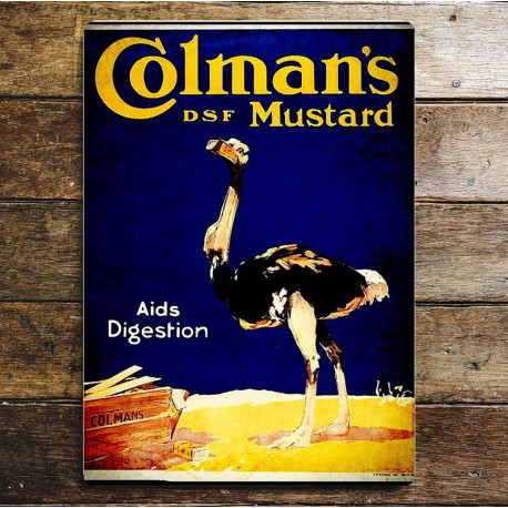 Colmans Mustard ostrich - Metal Advertising Wall Sign