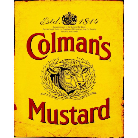 Colmans Mustard Yellow - Metal Advertising Wall Sign