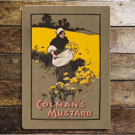 Colmans Mustard Yellow Flowers- Metal Advertising Wall Sign