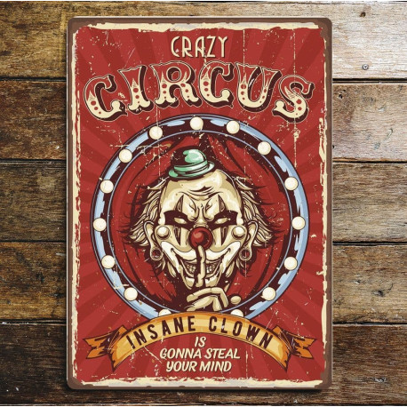 Crazy Circus Metal Sign Plaque