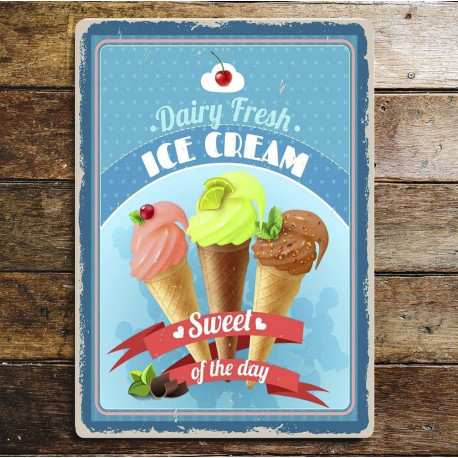 Dairy Fresh Ice cream  Metal Sign Food Plaque