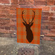 Deer Stag Tartan Orange - Metal Advertising Wall Sign