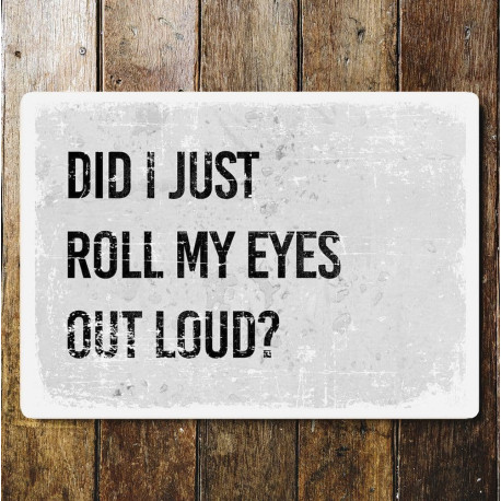 Did i just roll my eyes out loud-  Metal Sign Plaque