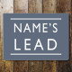 Dog Lead Door Sign Personalised With Any Name / Text - Metal Art Wall Sign