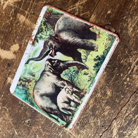 Elephants Metal Sign Plaque