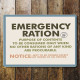 Emergency Rations - Metal Propaganda Wall Sign