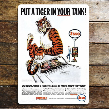 Esso Put a Tiger in Your Tank - Metal Advertising Wall Sign