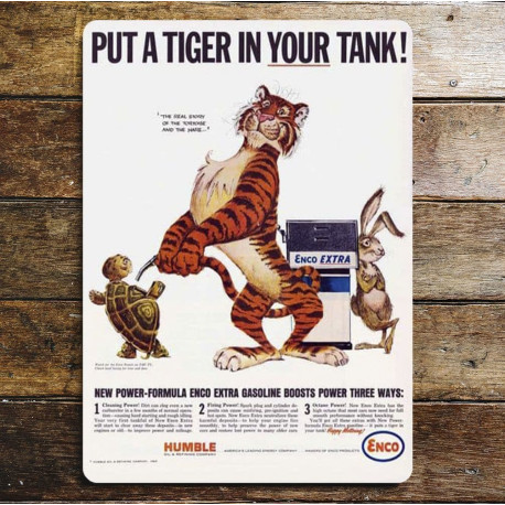 Esso Put a Tiger in Your Tank hare - Metal Advertising Wall Sign