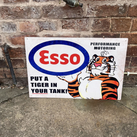 Esso Put a Tiger in Your Tank Preformance Motoring  - Metal Advertising Wall Sign