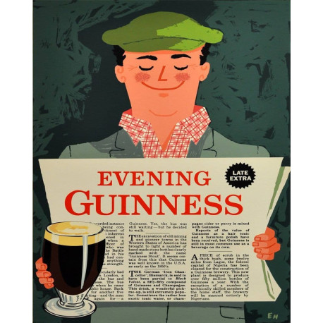 Evening Guinness - Metal Advertising Wall Sign