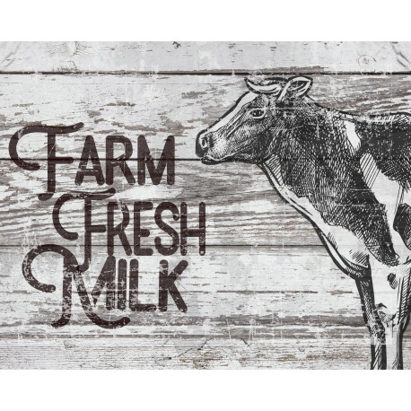 Farm Fresh Milk Cow Farmhouse-  Metal Sign Plaque