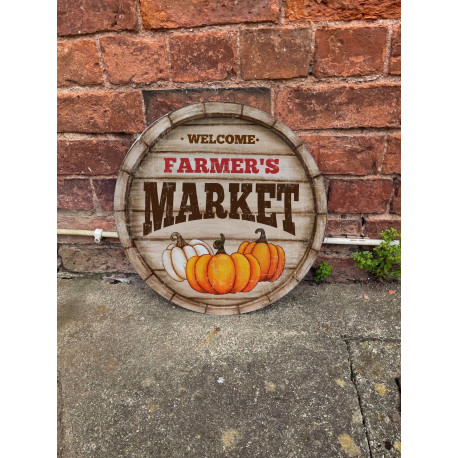 Farmers Market Circle - Metal Street Sign Wall Sign