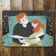 father daughter reading- Metal Advertising Wall Sign