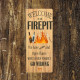 Firepit Long  - Metal Sign Plaque