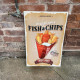 Fish and Chip Take Away Food - Metal Retro Wall Sign