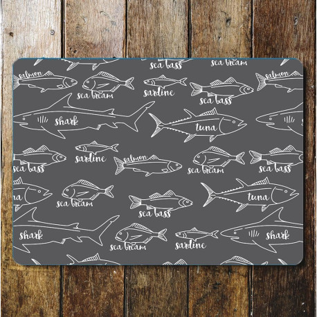 Fish Types  - Metal Sign Plaque