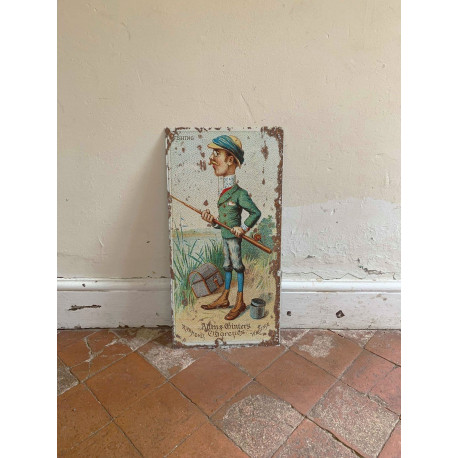 Fishing Fish man Fisherman - Metal Wall  Sign