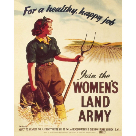 For A Healthy Happy job Join The Womans Land Army - Metal Propaganda Wall Sign