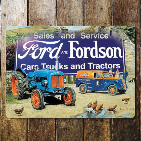 Ford Fordson Tractor Cars - Metal Advertising Wall Sign