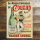 French Advert Couzan Grande Source - Metal Advertising Wall Sign