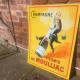 French Champagne Vicomte De Moulliac  Metal Sign Plaque