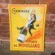 French Champagne Vicomte De Moulliac  Metal Sign Plaque