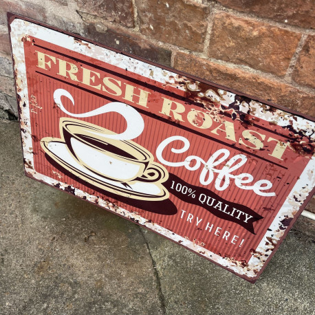 Fresh Roast Coffee - Metal Vintage Wall Sign