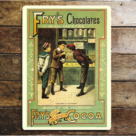 Frys Cocoa & Chocolates Sweet Shop - Metal Advertising Wall Sign