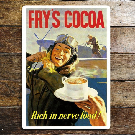 Frys Cocoa Rich In Nerve Food - Metal Advertising Wall Sign