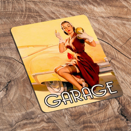 Garage Door Sign Personalised With Any Name / Text - Pin Up Girl In Bath- Metal Personalised Sign