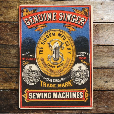 Genuine Singer Sewing Machine - Metal Advertising Wall Sign