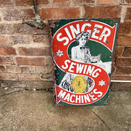 Genuine Singer Sewing Machine S - Metal Advertising Wall Sign