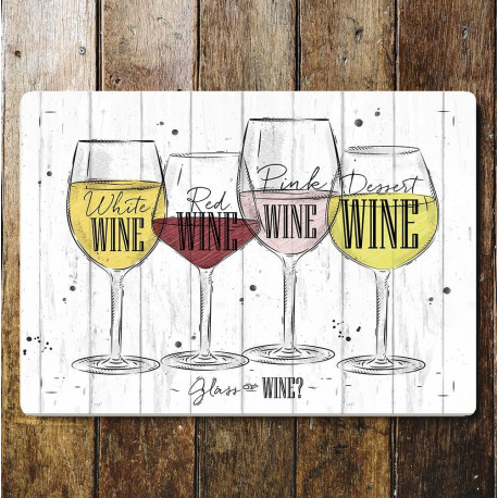 Glass of wine  - Metal Wall Sign Plaque