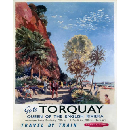 Go To Torquay Queen Of The English Riviera Britsish Railways - Metal Travel Wall Sign