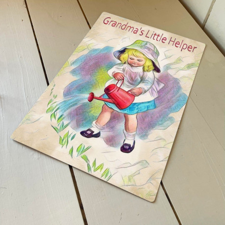 Grandma's Little Helper - Metal Humour Wall Sign