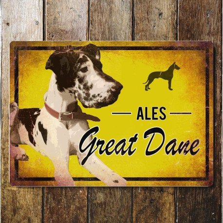 Great Dane Ales Brewery Style Animal - Metal Advertising Wall Sign