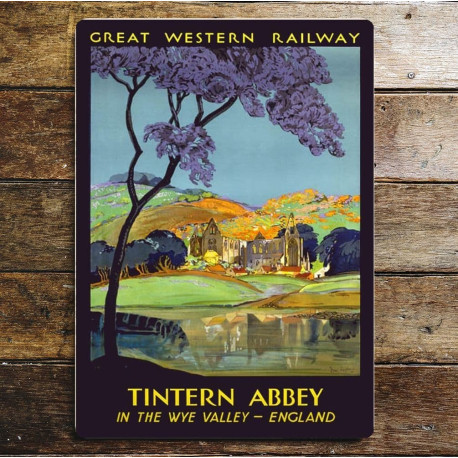 Great Western RailWay Tintern Abbey - Metal Travel Wall Sign