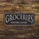 Groceries &amp; Dry Good Distressed  - Metal Vintage Wall Sign