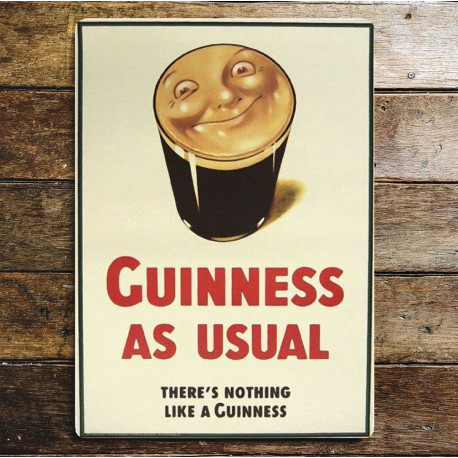 Guinness As Usual  - Metal Advertising Wall Sign