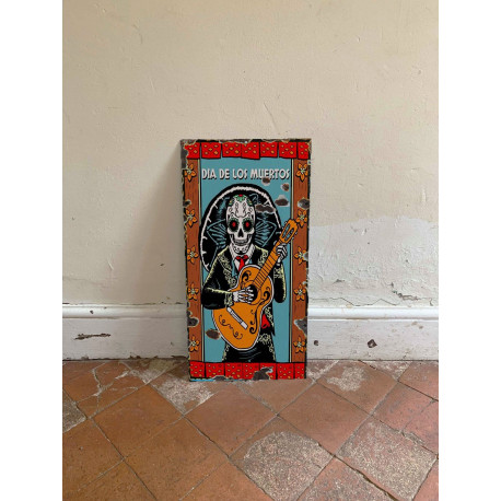 Halloween Day Of The Dead Skull  -  Metal Wall Sign